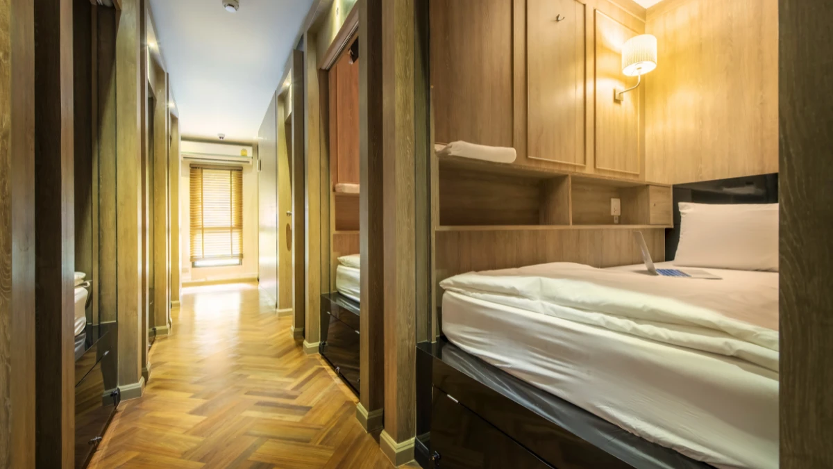 Cabin bed area at The Poshtel Bangkok By Benya