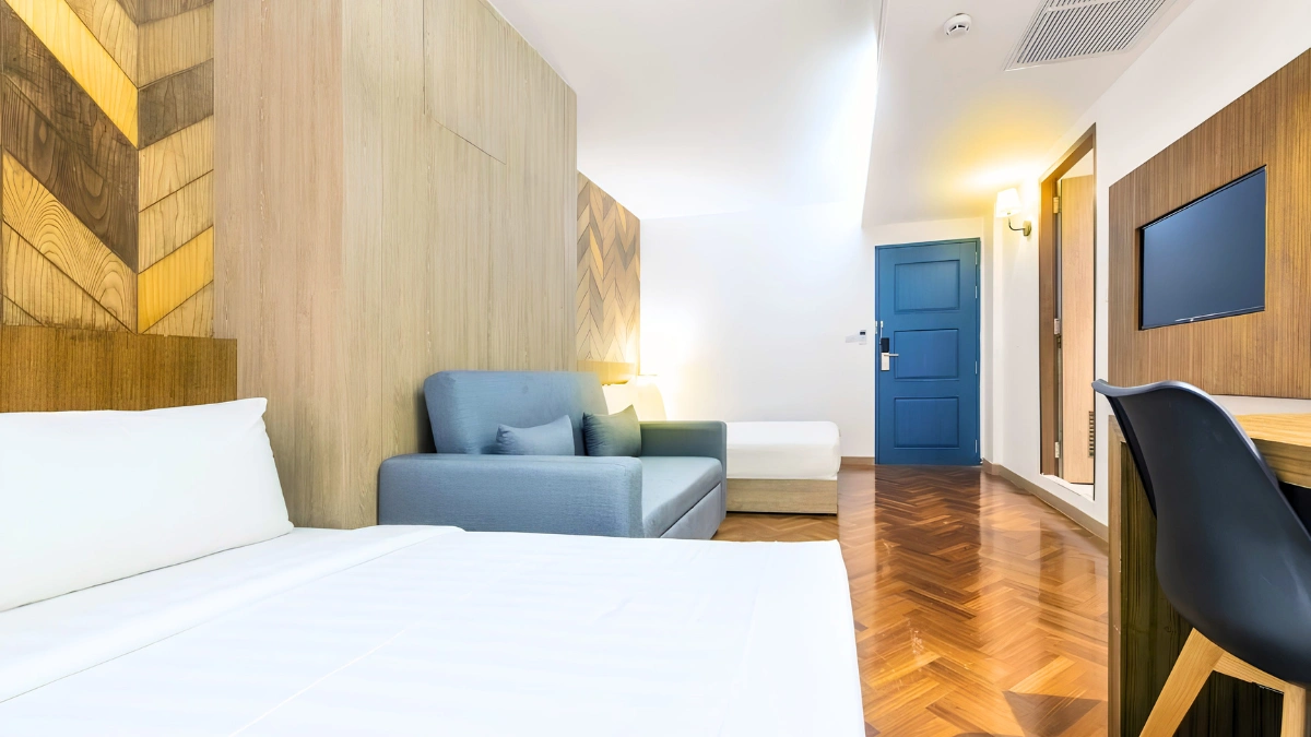 Family Room for 4 People bed area at The Poshtel Bangkok By Benya
